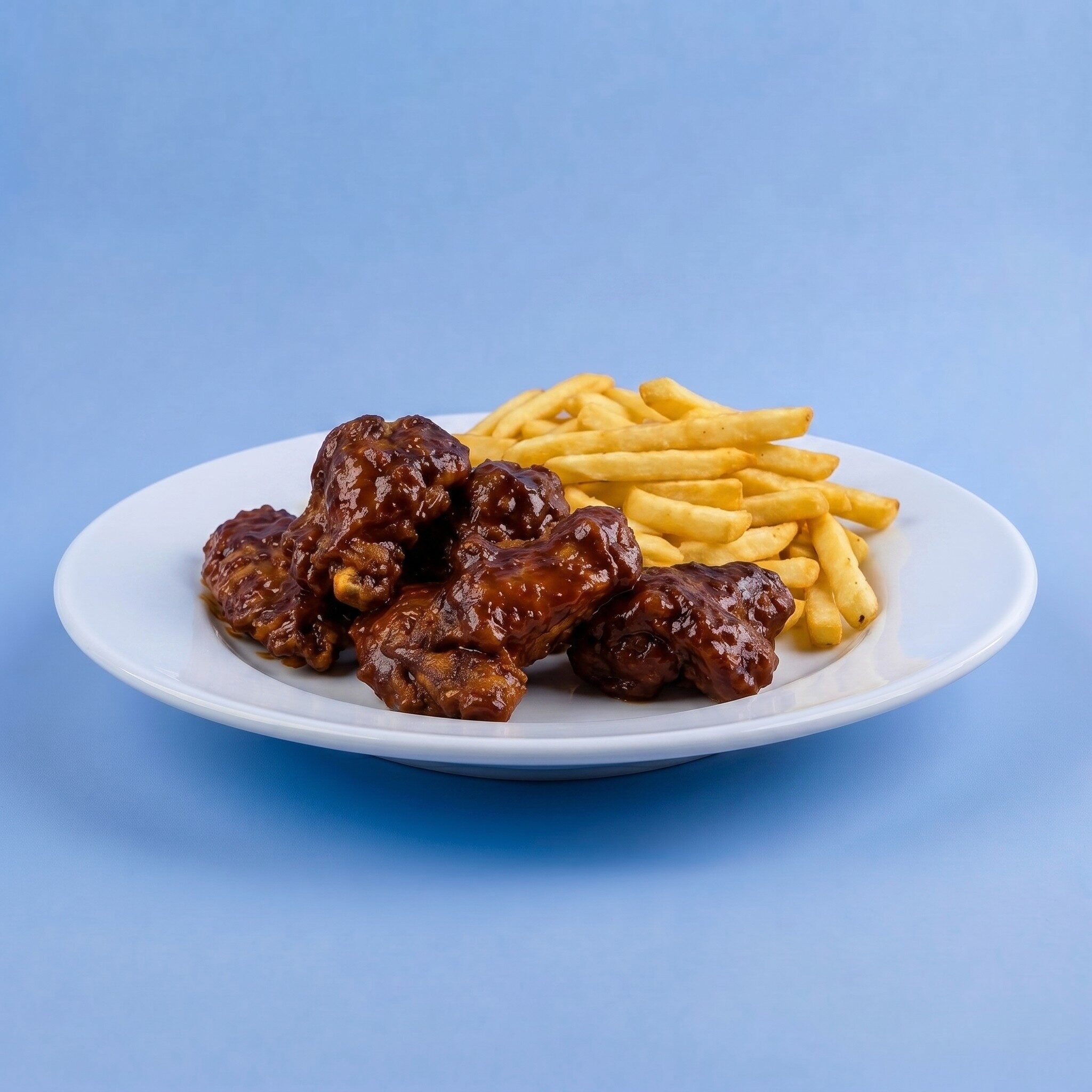 Wings with French Fries.