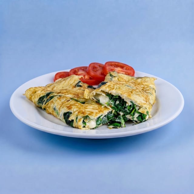 Spinach & Feta Cheese Omelette.