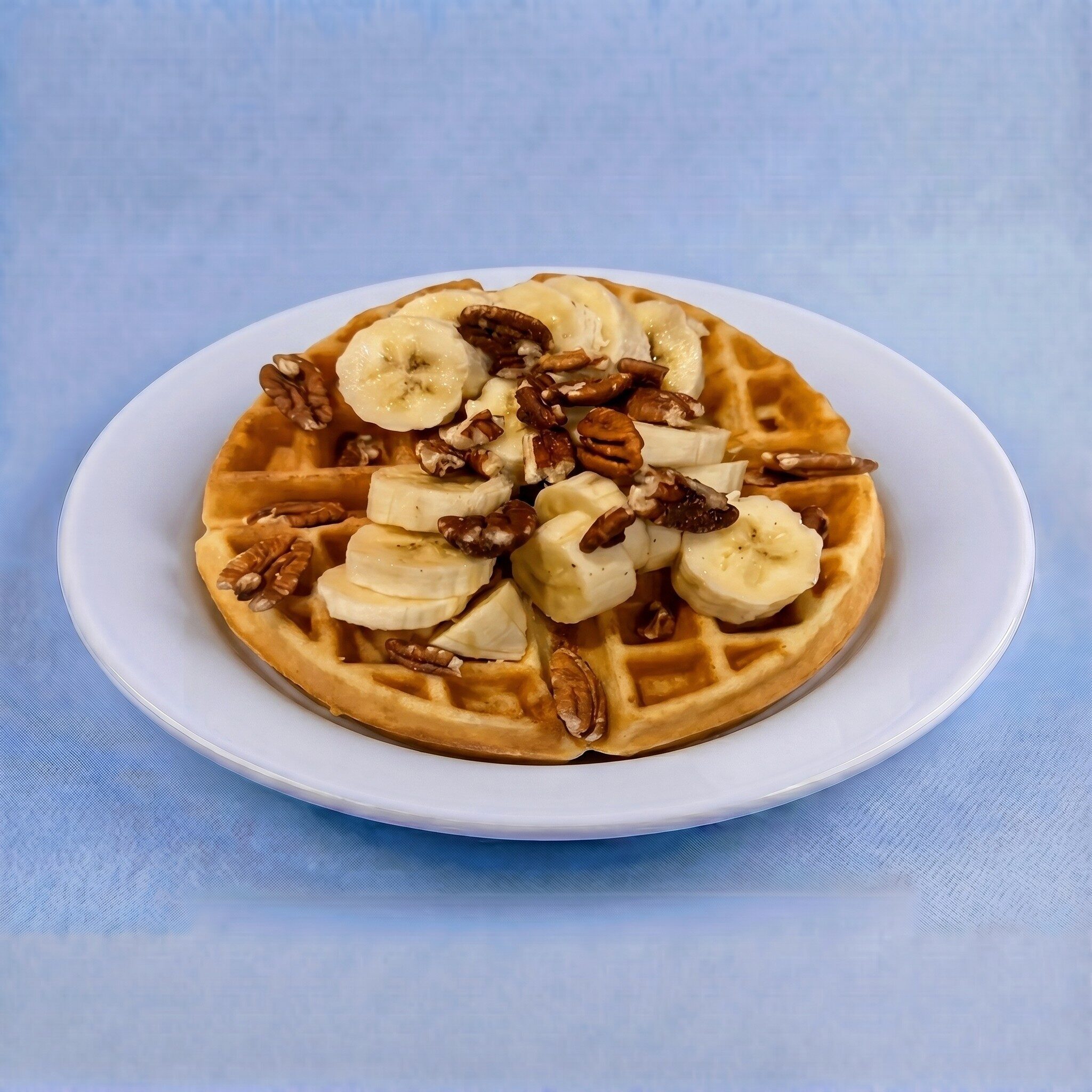 Pecan and Banana Waffle.