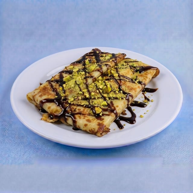 Nutella and Pistachio Crepes.