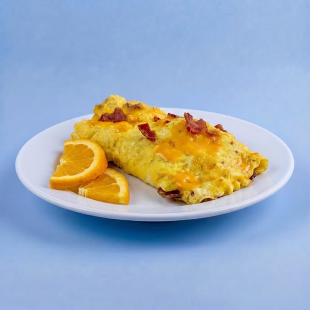 Bacon Blue Cheese Omelette.