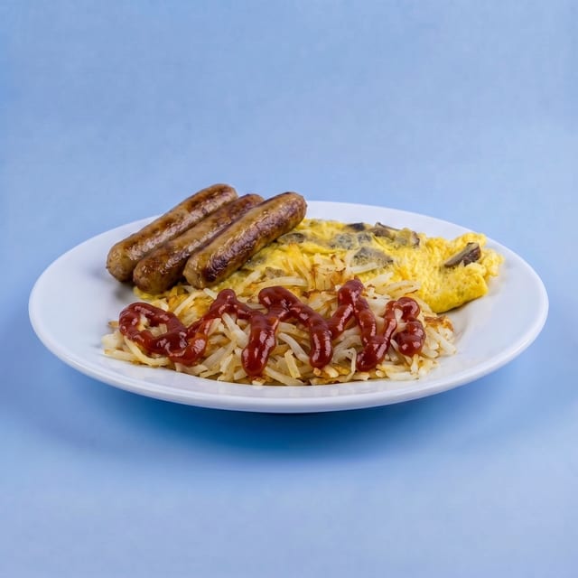 Sausage and Cheese Omelette.