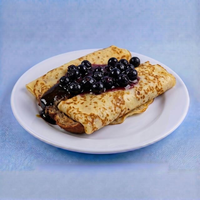 Blueberry Crepes.
